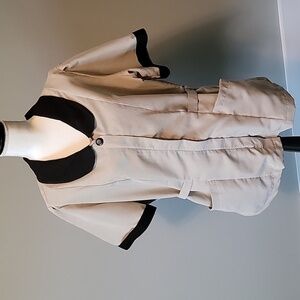 Linden Grey Tan And Black Uniform Zip Up Top Tunic Size XL‎